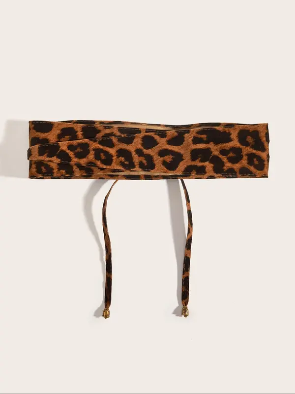 Women's Leopard Print Wide Belt, Casual Waistband for Jeans, Fashion Belt for Party, Daily Clothing Decor, Trendy All-match & Exquisite Belt for Birthday Gift 2