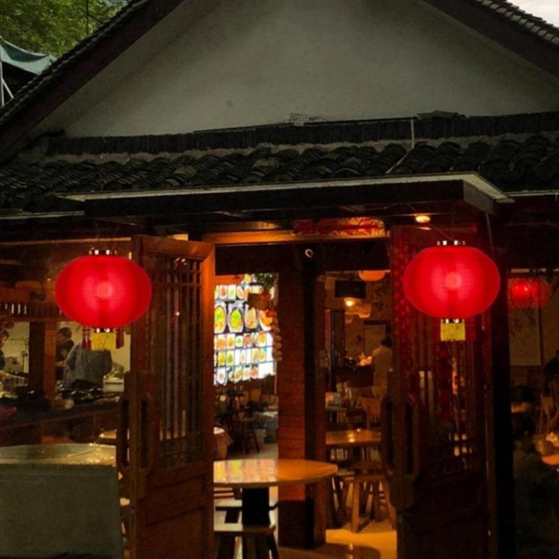 8/10/12 Inches Chinese New Year Round Folding Lanterns DIY Portable Red Lantern Hanging Ornaments Spring Festival Decoration 6