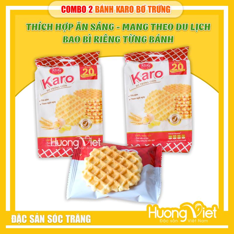COMBO 2 Bánh Karo bơ trứng giòn Richy 150g bánh Karo giòn bánh ăn sáng