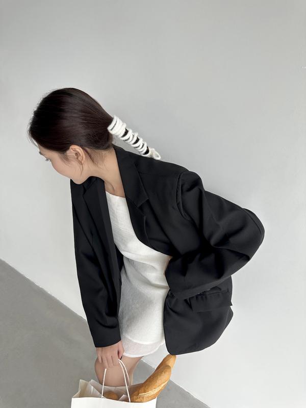 Áo blazer tay dài form rộng thiết kế dộn vai may 2 lớp dày dặn | SOMS |  OLLIN BLAZER 0