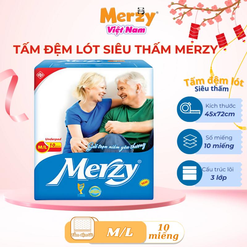 Tấm lót người già Merzy 10 miếng bản to 72 cm Nữ