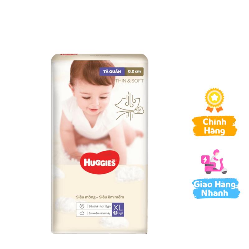 Tã quần Huggies Thin & Soft size XL 12-17kg 62 miếng