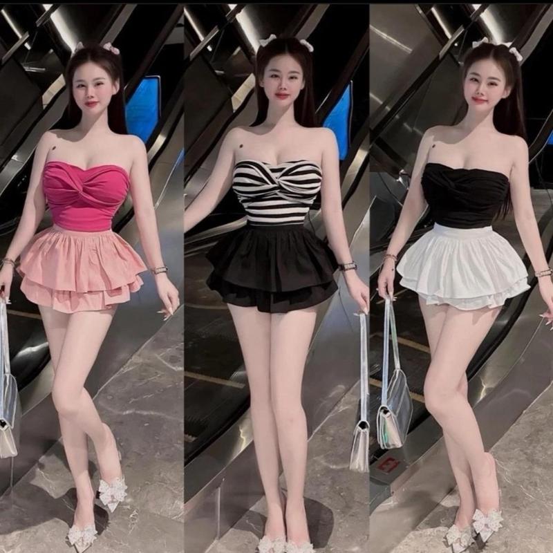 Áo ống croptop xoắn eo cực sexy , hot hit cho mùa hè tươi mát , chất thun gân dày dặn Nữ Women mã kk0