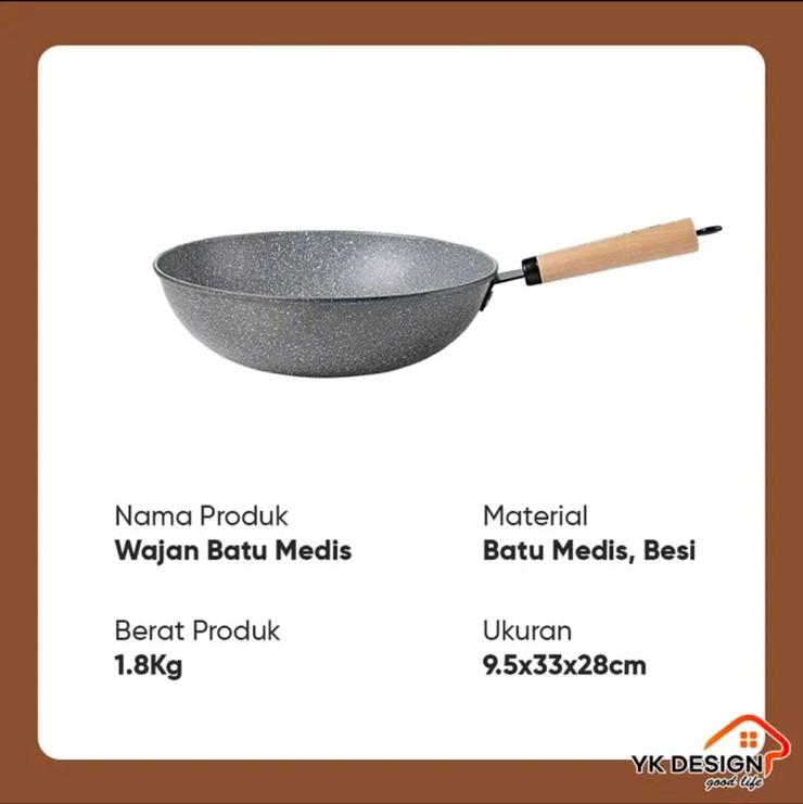 Nuna Tkis Wajan Batu Medis Abu 32 Cm Anti Lengket 1
