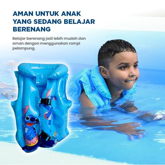 Pelampung Rompi Renang Anak Motif Kuromi Lucu Stitch Jaket Renang Pool Life Swim Vest Summer Kids 4