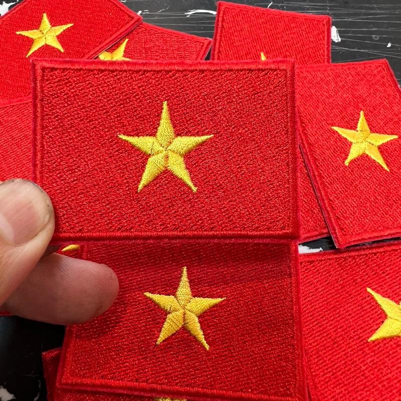 Patch logo cờ Việt Nam, logo thêu cờ tổ quốc có keo để ủi lên quần áo, túi