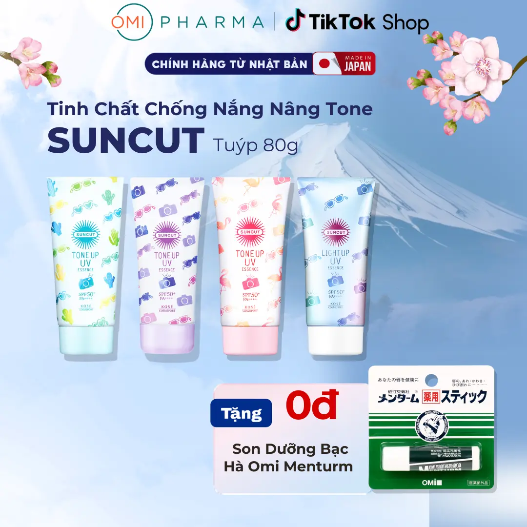 Tinh Chất Chống Nắng Nâng Tone SUNCUT Nhật Bản SPF 50+/PA ++++Tuýp 80g Skincare