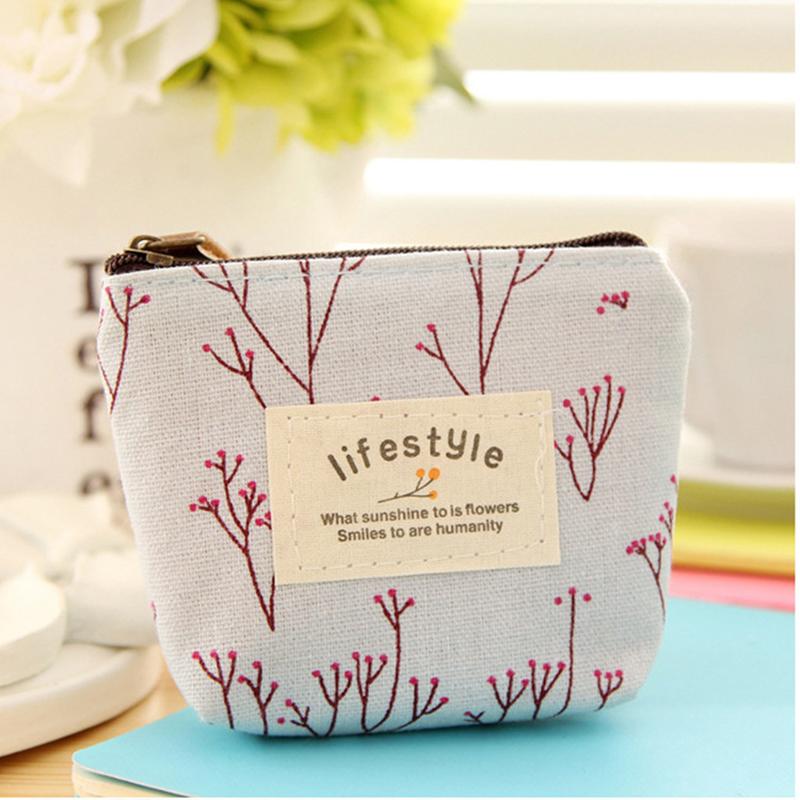 Product Introduction of 3PCS Small Fresh Fragmented Flowers Wallet Canvas Coin Purse Lady Girls Earphone Coin Key Money Storage Bag Zipper Pouch Card Holder 29