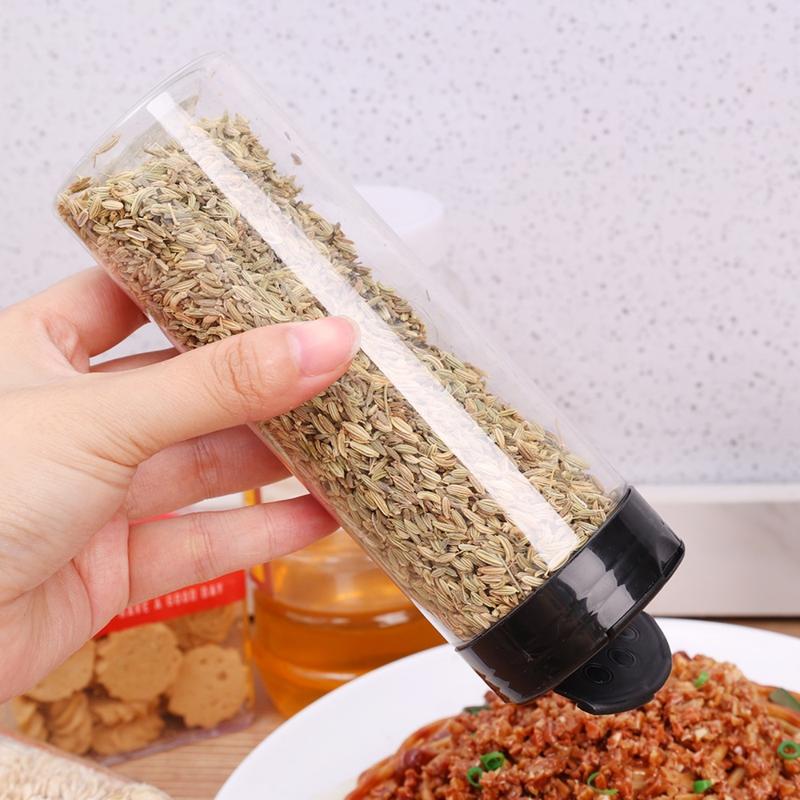 New Arrival 100ML-300ML Clear Plastic Spice Jar Double Flip Cover Design Kitchen Seasoning Containers Spice Powders Seasoning Box 2