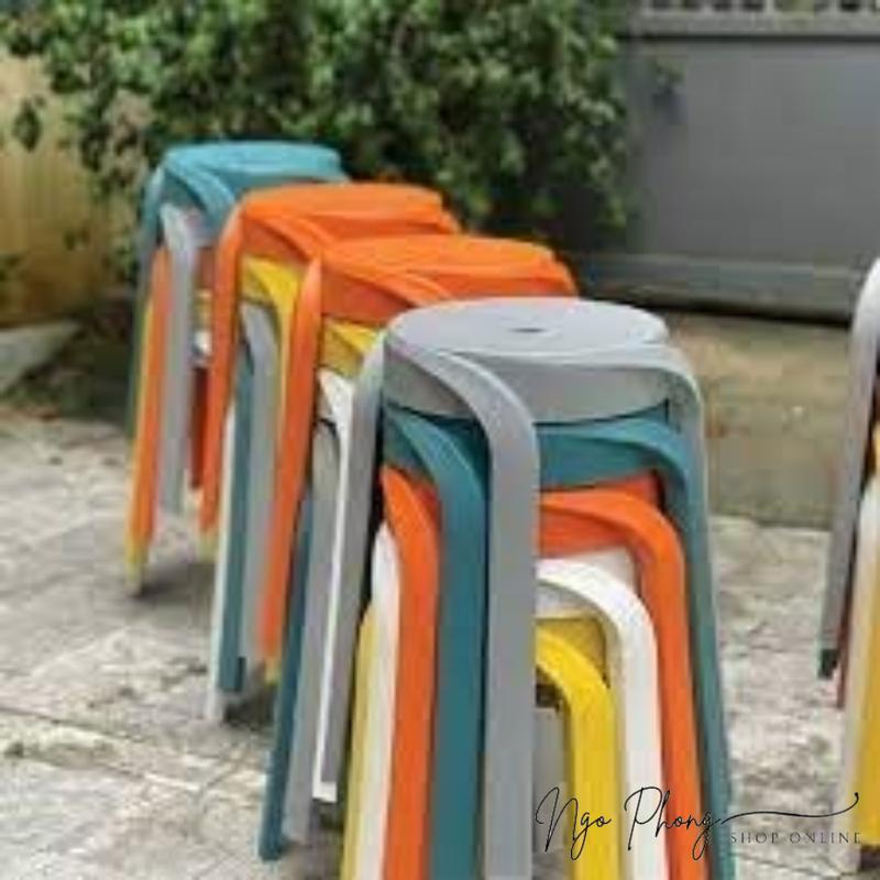 Ghế nhựa xoắn, ghế đẩu nhựa Decor, Nhựa đúc nguyên khối xếp chồng gọn gàng. Sang trọng, trang nhã, 4 màu cực đẹp Vững chắc 4