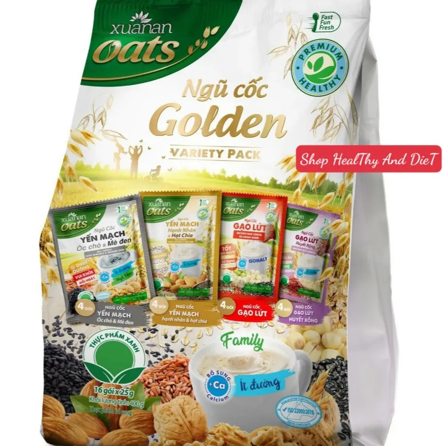 [DATE MỚI] Bột Ngũ Cốc Golden 4 Vị Xuân An 400gr (16gói x 25gr)