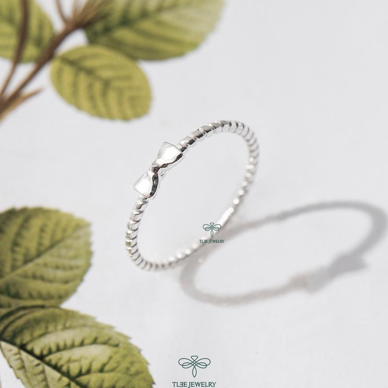 Nhẫn bạc nữ TLEE nơ tiểu thư dịu dàng TLEE JEWELRY A0183 5