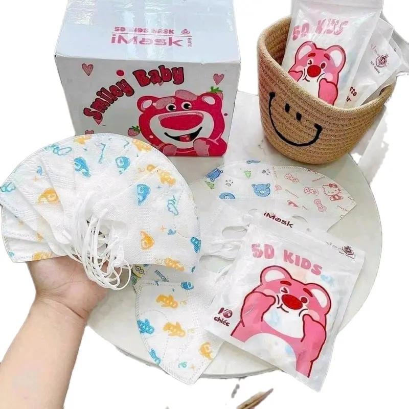 Thùng 200 chiếc Khẩu Trang 5D mask Kids cho bé 0-9 tuổi, khẩu trang 5D trẻ em chống bụi kháng khuẩn 0
