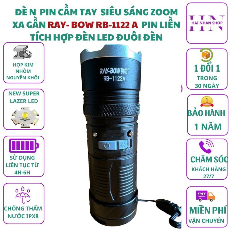 Đèn pin siêu sáng RB-1122A chiếu xa 600m dung lượng pin nâng - TikTok ...