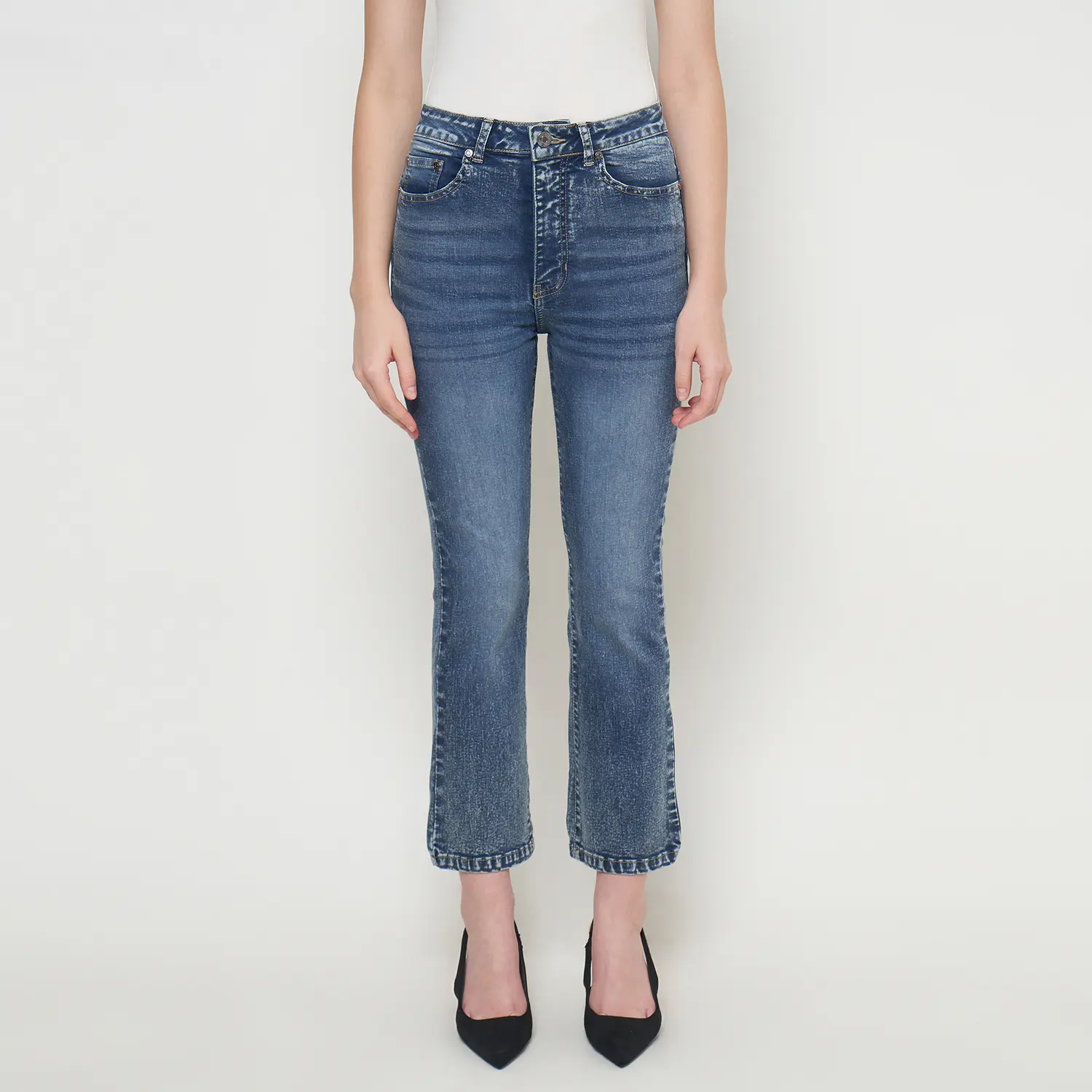 DUST Celana Kick Out Cropped Jeans Kaleya Blue (D.31316)