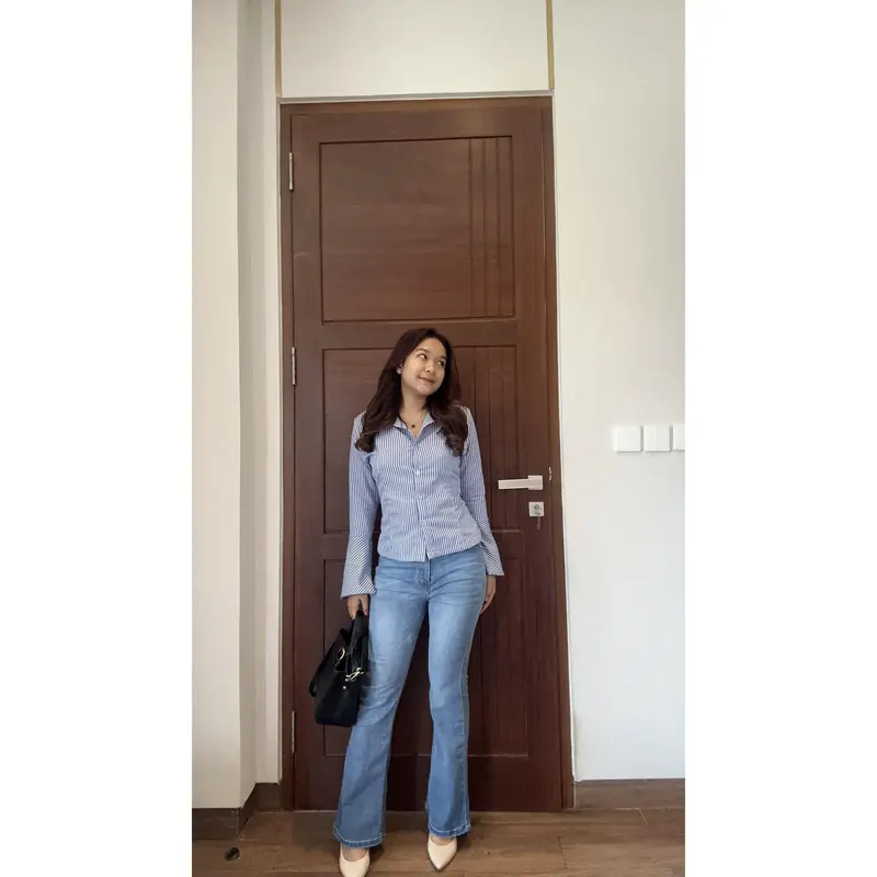 Kemeja Stripe Lonceng/ Kemeja Stripe 2024 4