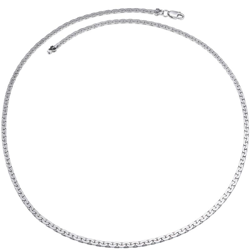 Dây chuyền nam bạc MANCODE by PNJ dây cong dập dẹp 0000K000039