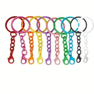 Llavero anillo con hebilla de langosta, 50 unids / set accesorios de llavero de bricolaje, adecuado para artes y manualidades, decoración de bolsos, decoración de mochilas