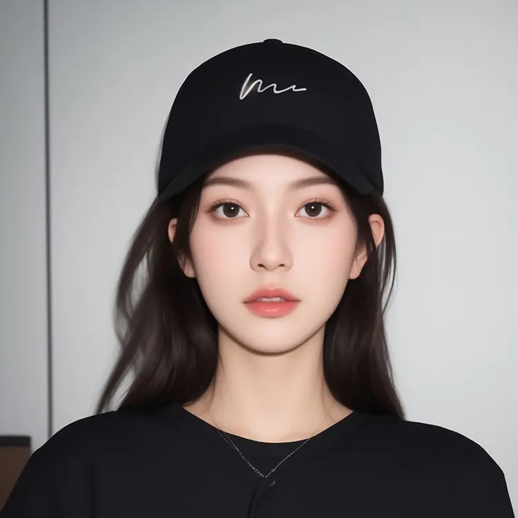 Big Head Circumference Peaked Cap Men's Japanese and Korean Style Letters Retro Baseball Cap Women's Polished Simple All-Matching Embroidered Hat