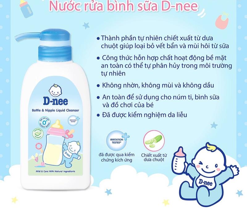 Nhà Én - Nước rửa bình sữa Dnee Thái cho bé (chai 500ml) 3