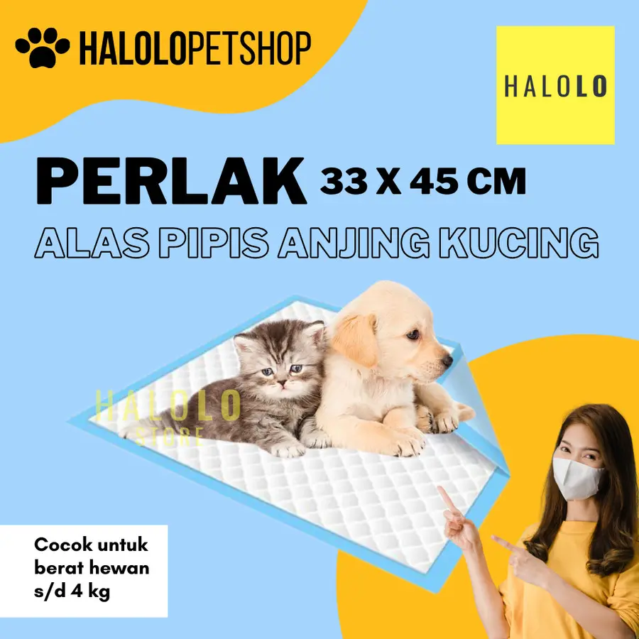 Alas Pipis Anjing Kucing Perlak 33x45 cm Underpad Pee Poop ANTI BOCOR