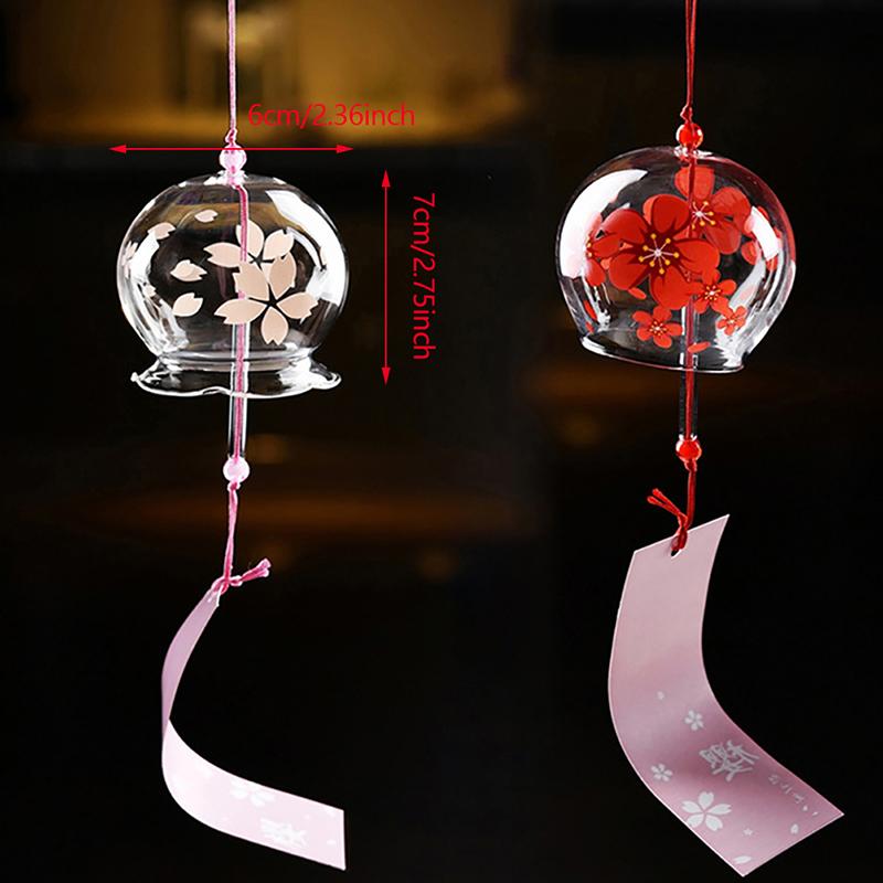 Chuông Gió Nhật Bản, 1 Chiếc, Chuông Gió Furin Thủy Tinh Thủ Công, Trang Trí Nhà Cửa Và Văn Phòng 5