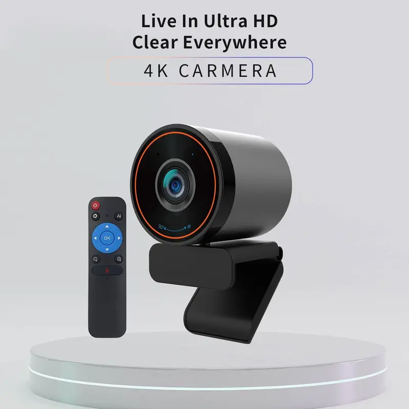 USB Webcam, Auto Focus Webcam with Microphone, Computer Camera with Remote Control, Webcam for PC, Laptop, Desktop, MAC 2