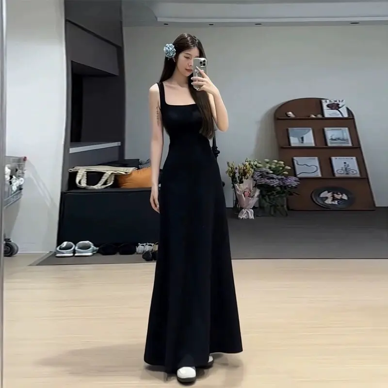 VÁY 2 DÂY NỮ CÚP NGỰC CỔ VUÔNG DÁNG DÀI, ĐẦM BODY HAI DÂY ALISA KIỂU NỮ TÍNH (Bigsize) | BigBuy360 - bigbuy360.vn