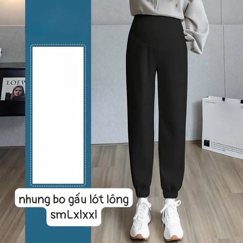 ￼Quần Bầu Lót Lông Siêu Ấm Len Nhung Tăm Bo Gấu Thu-Đông 1