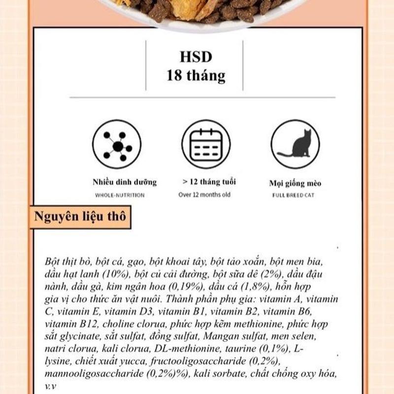 [Bịch 5kg] Thức ăn hạt cho mèo trưởng thành Cá Heo DOLPHIN kết hợp 6 đông khô Bao bì mới - DuckPet 1