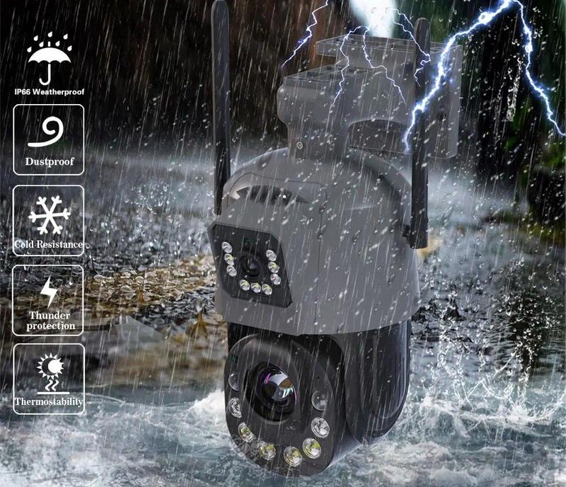 Product Introduction of Dual Lens Dual Screen 50x 30X Zoom 6MP Wifi PTZ IP Camera Outdoor Human Detection Wireless CCTV Security Surveillance Camera 2K 29