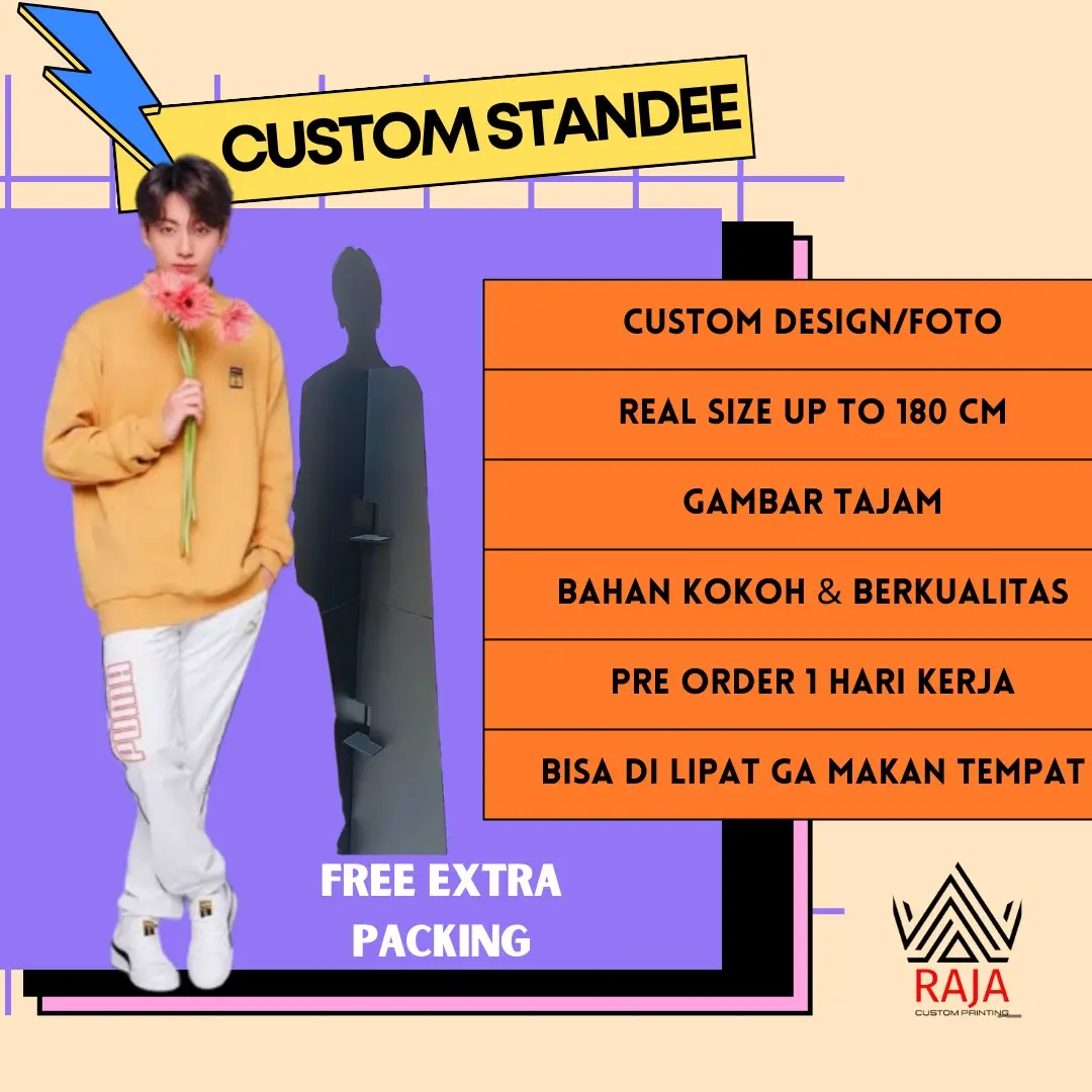 Standee KPOP Idol Custom uk. 180x60 cm (Bahan Impraboard)
