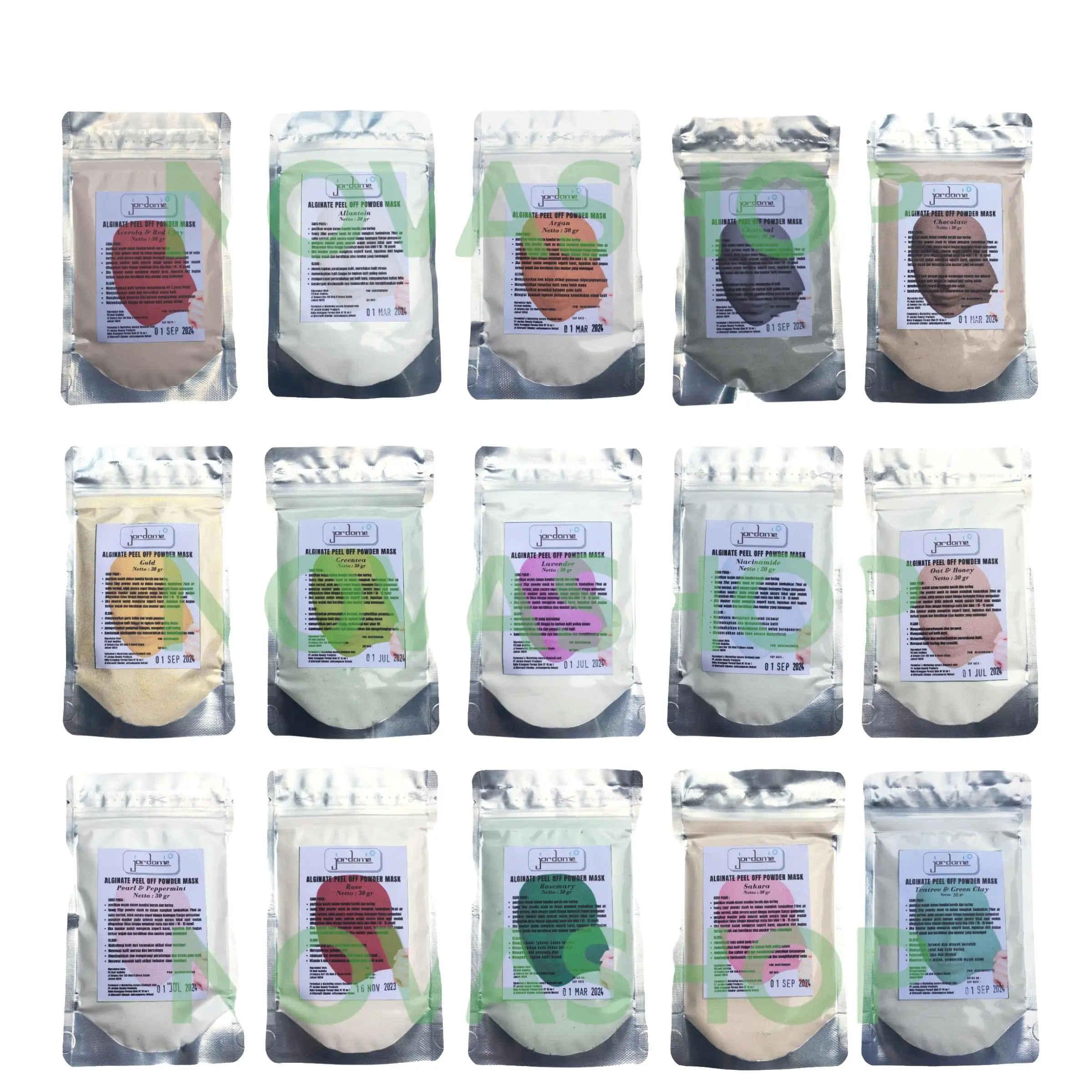 Jordanie Repack 15 30 Gram Masker Wajah Peel Off Jordanie Klinik Rubber BPOM HALAL