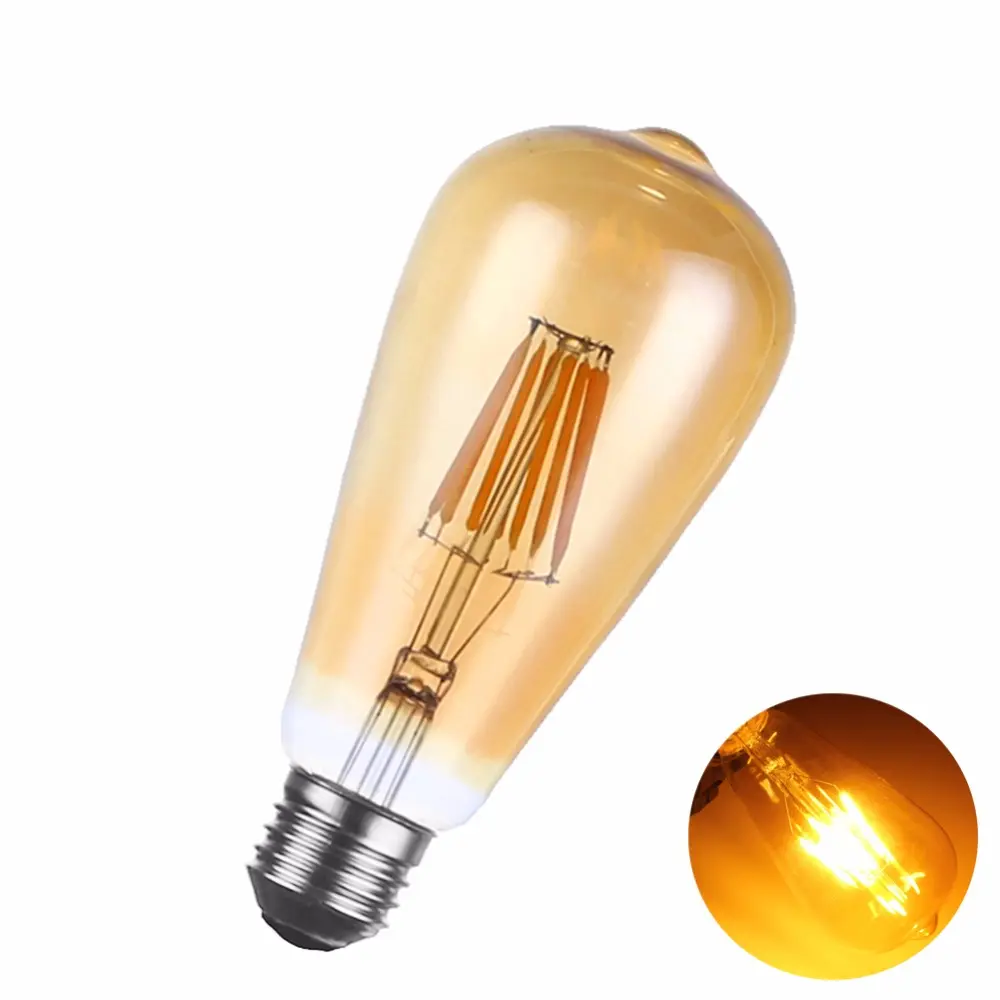 Bóng Đèn Edison ST64 Vỏ Vàng LED Tiết Kiệm Năng Lượng