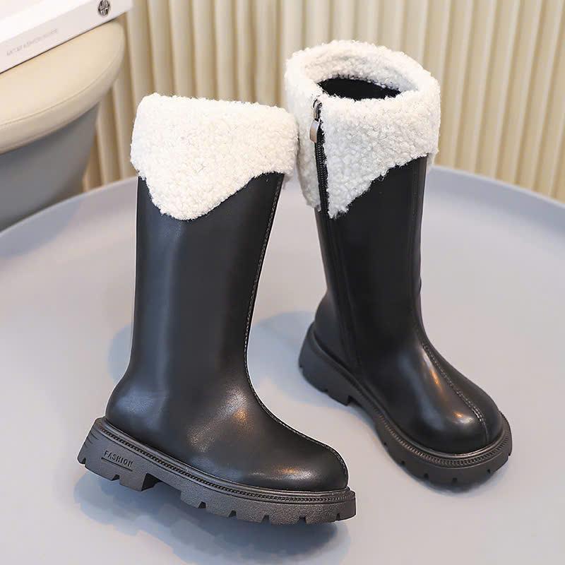  Giày boot đùi cao cổ  bốt đùi cổ lông cho bé 