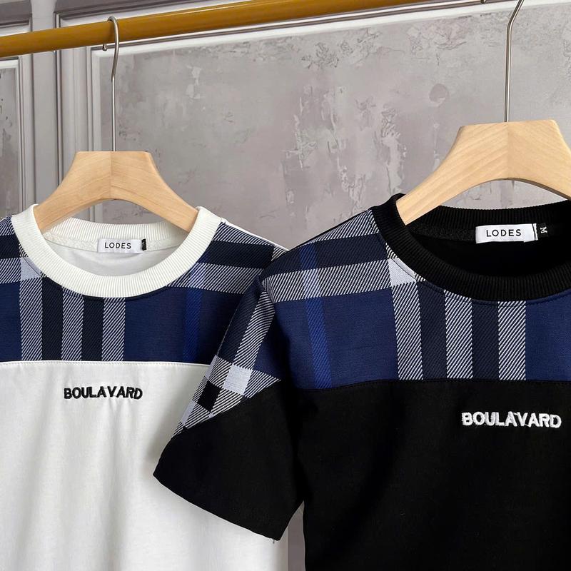 Product Introduction of Áo thun nam cổ tròn phối caro vai trẻ trung - Menswear Cotton, chất liệu cotton co giãn, thoáng mát 8