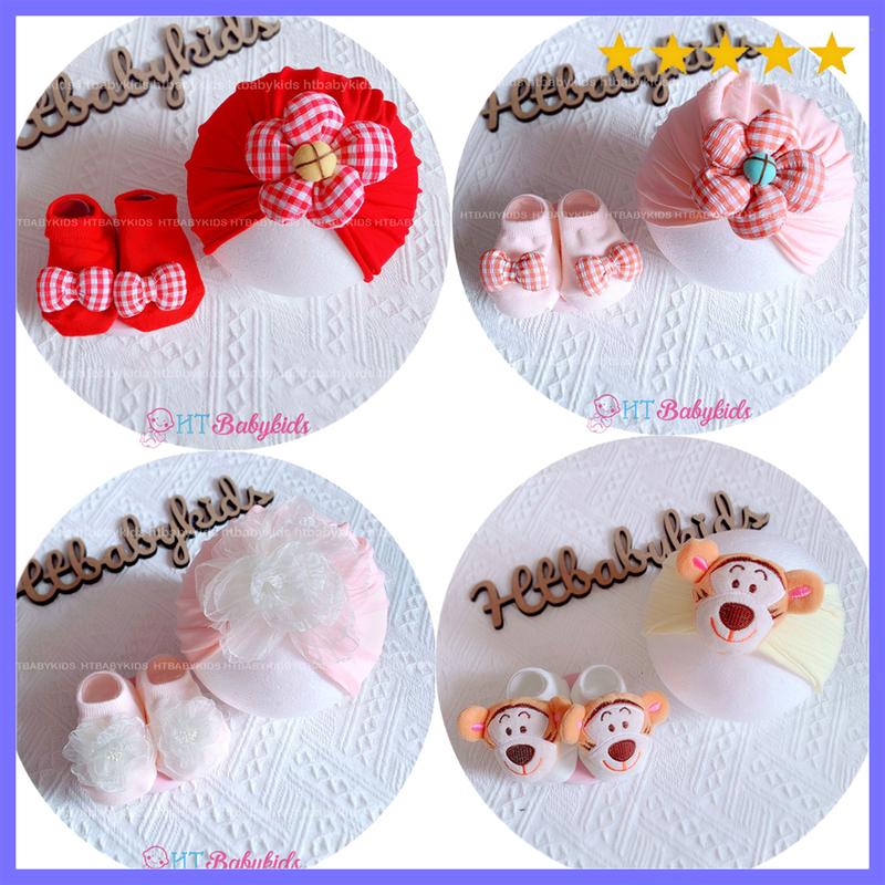  TỔNG HỢP Set Turban Kèm Tất Hình Thú Đáng Yêu Cho Bé Bé Trai Bé Gái 2 