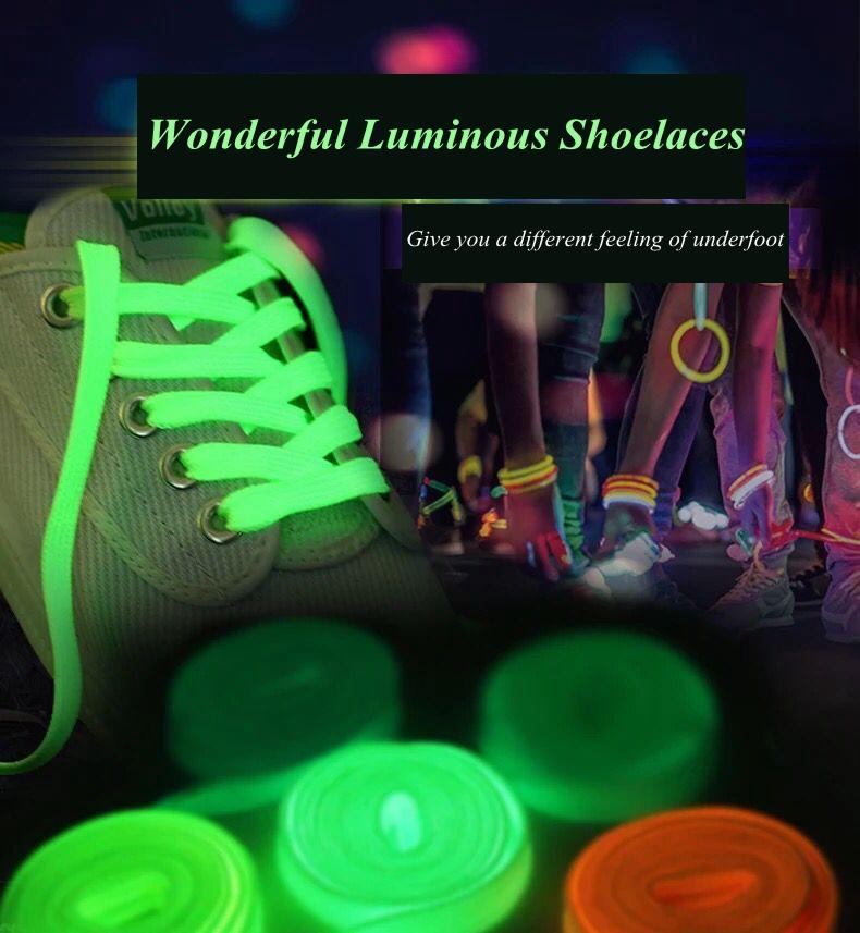 Product Introduction of 1Pair Luminous Shoelaces Sneakers Shoelace Flat Shoe Laces Flash Party Glowing Shoe Lace Kids Adult Fluorescent Shoelaces 2