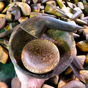 cobek+uleg+tempat sambal kayu aren dm 19 cm