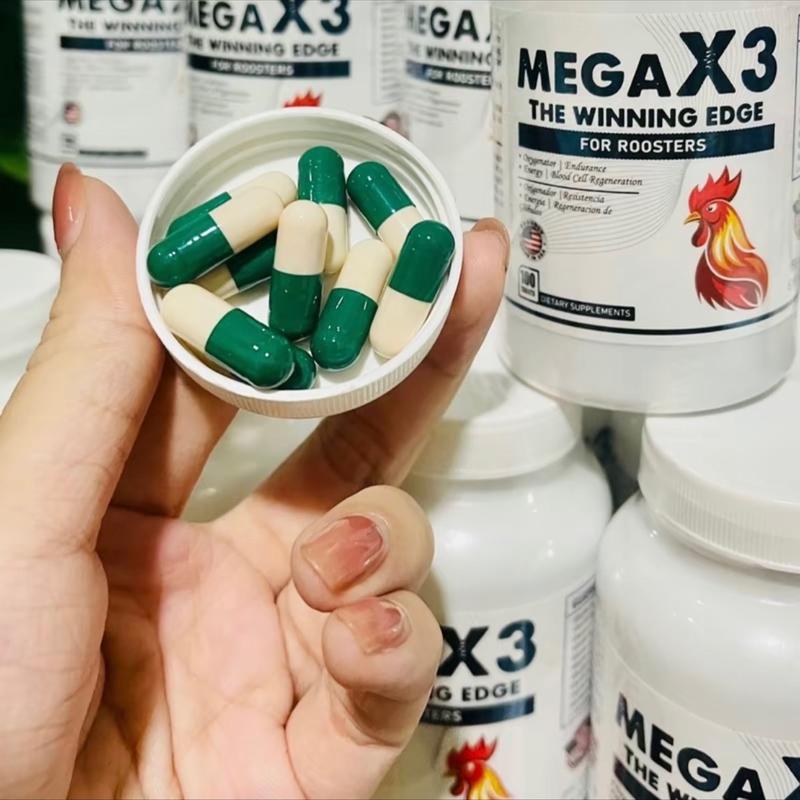  MEGA X3  Hàng chính hãng - Nuôi gà chế độ đá 7 ngày phát triển cơ bắp bồi dưỡng thể lực  Hũ 100viên  thuoc nuoiga b12 của mexico vitamin thuốc gà tơ 