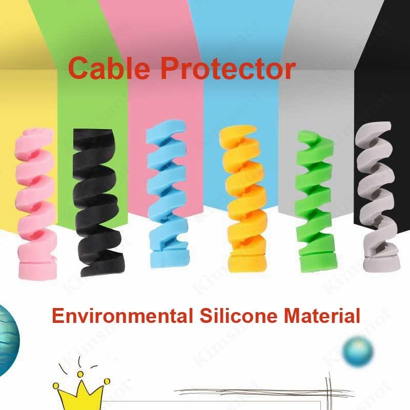 (6 pieces) Charging Cable Protector Data Cable Silicone Wrapper ...