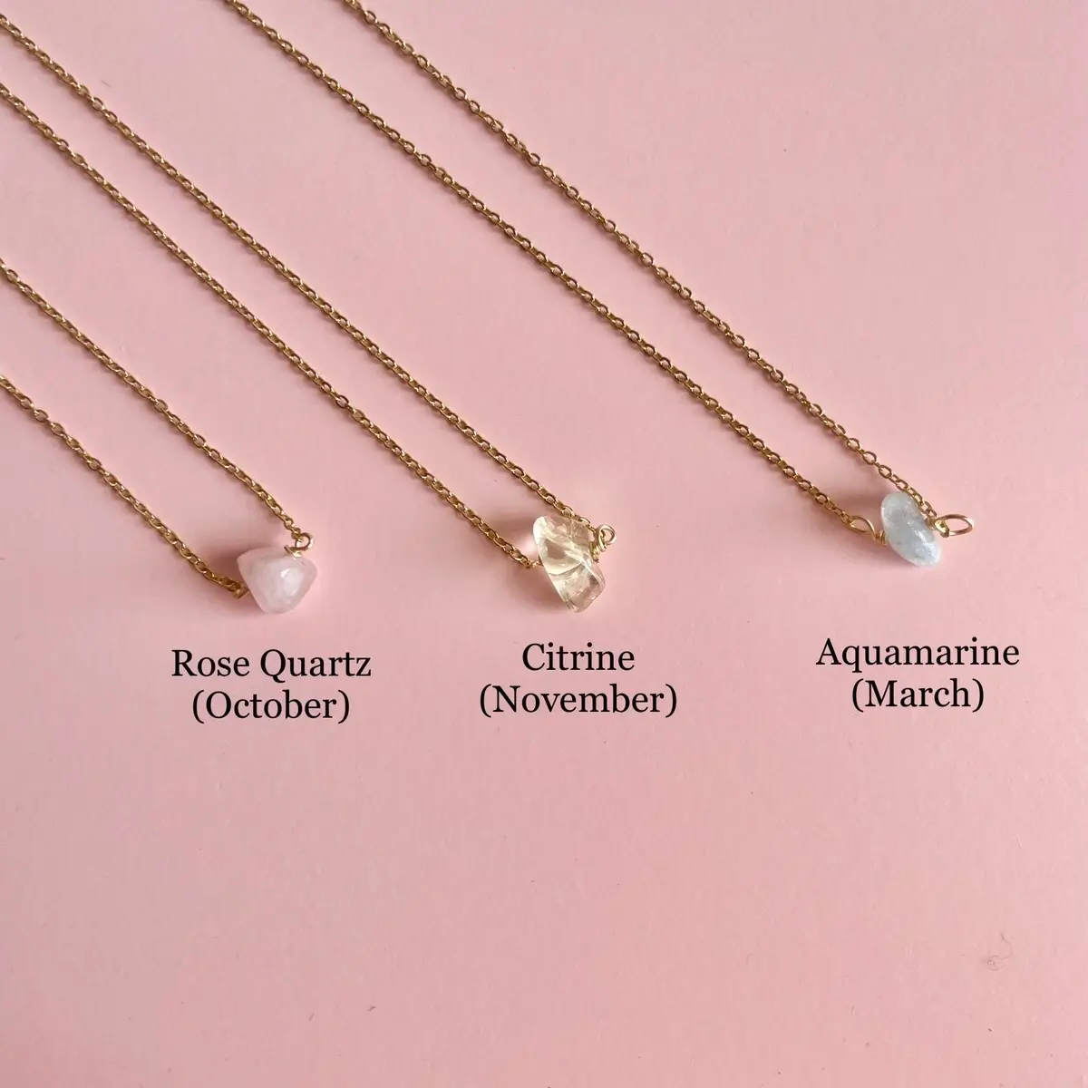 Violette Jewelry - Alana Necklace - Dainty Birthstone Crystal Necklace / Kalung Kristal Batu Kelahiran Alam