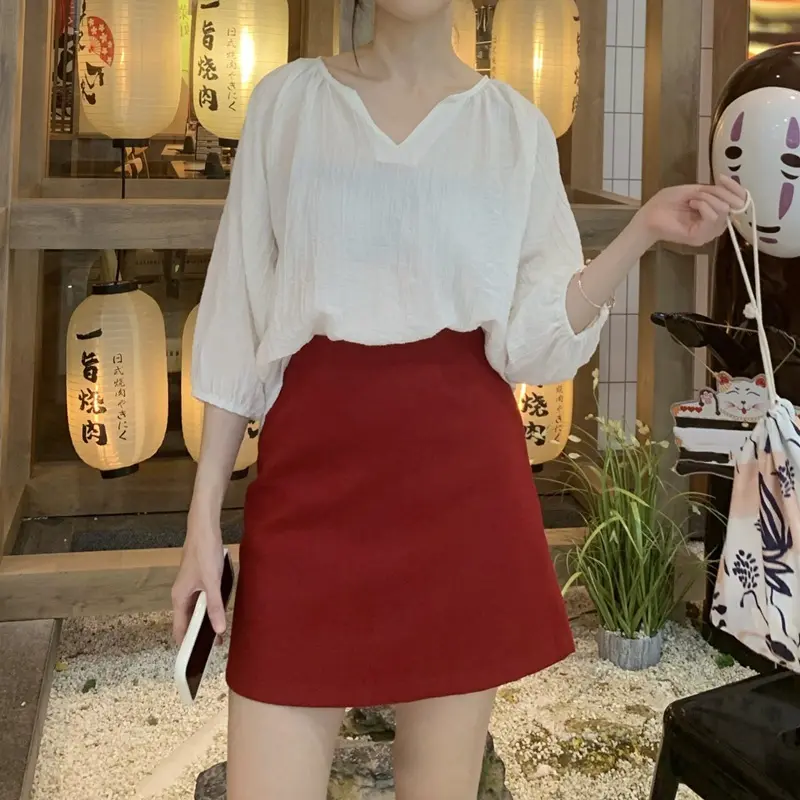 Chân Váy Chữ A Váy Công Sở LOKOSA Lưng Váy Cao Ôm Body Kiểu Dáng Basic Hàn Quốc 2 Màu Trắng Đen CV002