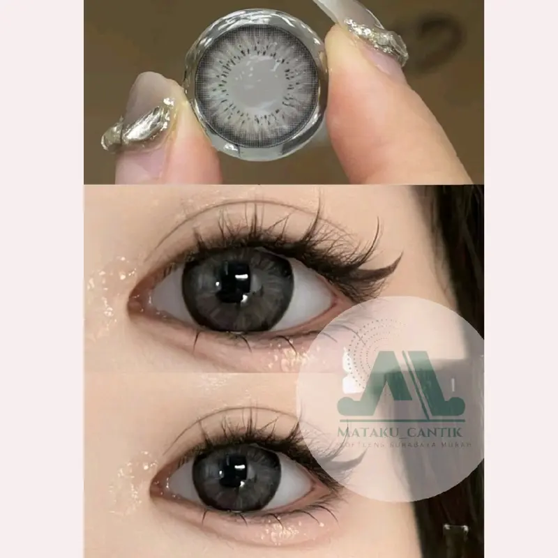Softlens Hitam Ke Abu Abu ad Limited Edition | Softlens Hitam Diameter 14.5 mm Premium| Softlens Hitam Tidak Membosankan | Softlens Diameter Kecil | Softlens Mata Sipit | Softlense Soflens Sovlen Soplen / Soflen / lensa mata / kontak mata / lensa kontak 0