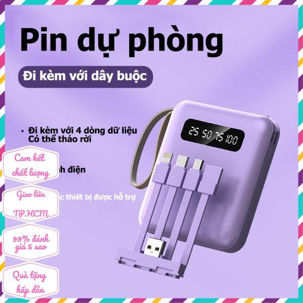 Sạc dự phòng cao cấp, 20000mAh, 4in1 mini, thiết kế sang trọng, pin Có Thể Sạc Lại Tích Hợp, 2 đèn LED hiển thị phần trăm pin, 1 tặng 1 ưu đãi trong 7 ngày, [Thỏa thuận siêu Hot] 7