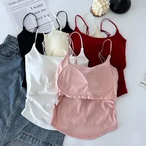 Tanktop Bra Motif Polos - Tanktop Tali Kecil Cup Bra Nilon (T350)