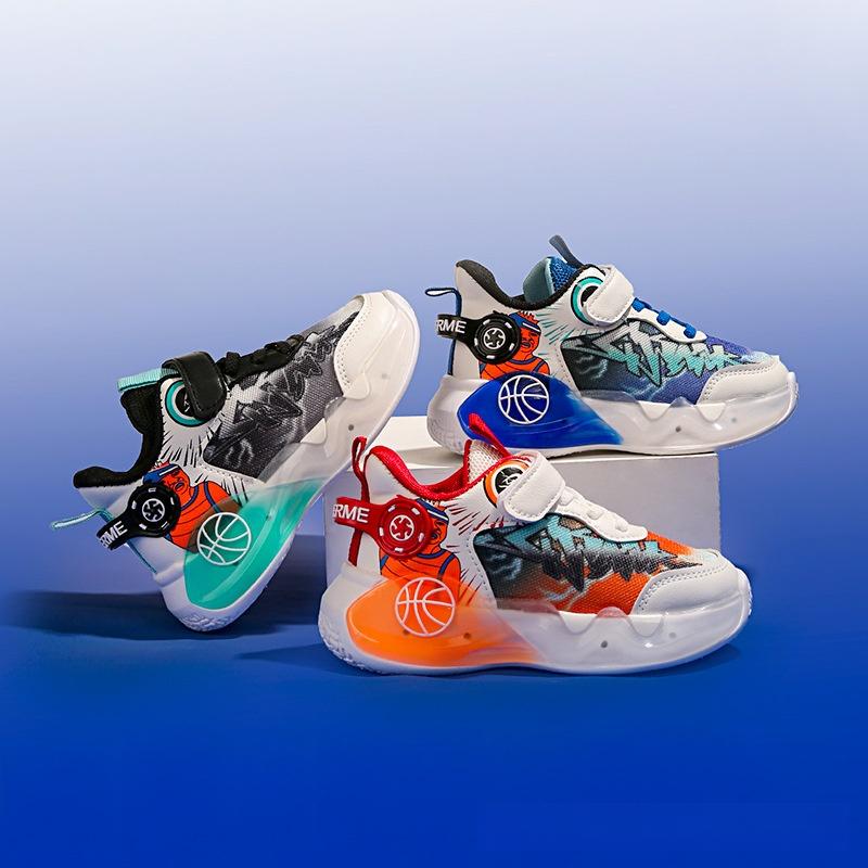 Product Introduction of Boys Running Shoes Spring and Autumn New LED Light Breathable Mesh Basketball Sneaker Luminous Leisure Light Shoes 10