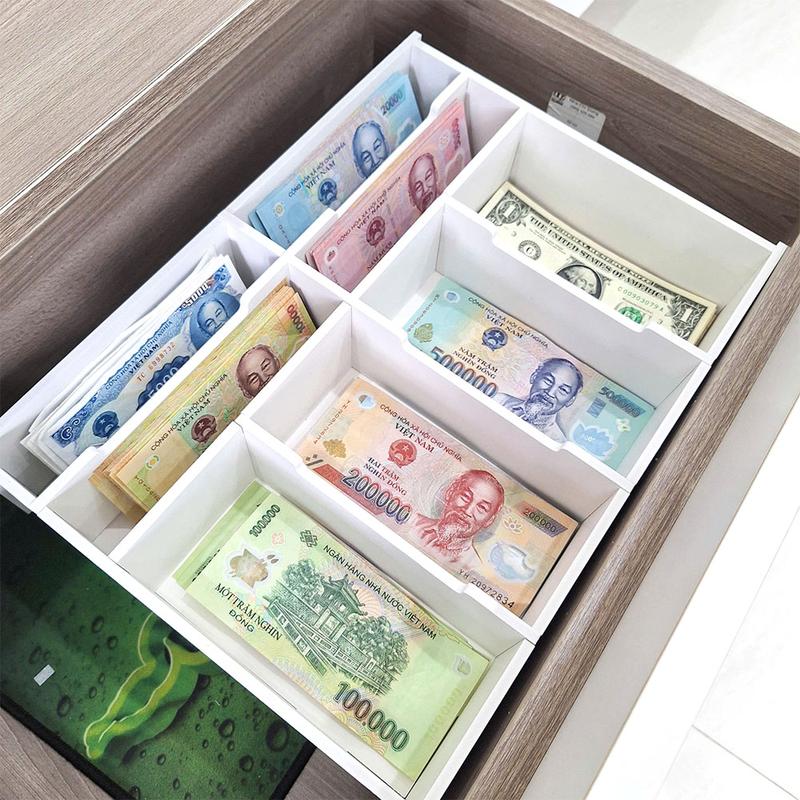 Hộp Đựng Tiền Thu Ngân Khay Chia Tiền Nhiều Ngăn NA68 Chất Liệu Bền Đẹp Phù Hợp Đựng Mọi Loại Tiền Mặt