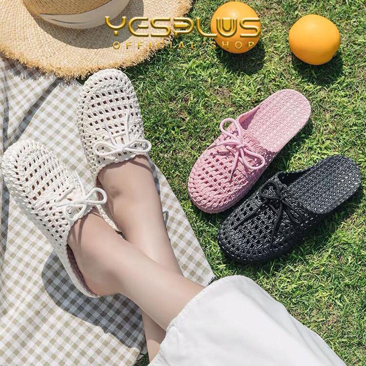 Product Introduction of [YESPLUS] PY132 Sandal Selop Wanita Flat Jelly Import Fashion Model Tali Rajut Terbaru 19
