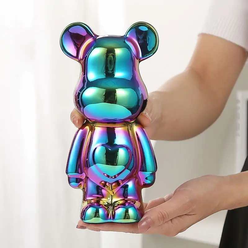 Ceramic Net Red Bear Decoration Living Room Housewarming Decoration Light Luxury TV Cabinet Wine Cabinet Decoration Home Pure Decoration Slightly Flaw